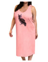 Lucky Cat Owl Adult Tank Top Dress Night Shirt-Night Shirt-TooLoud-Pink-One-Size-Adult-Davson Sales