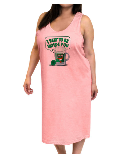 Green Beer - Inside You Adult Tank Top Dress Night Shirt-Night Shirt-TooLoud-Pink-One-Size-Adult-Davson Sales