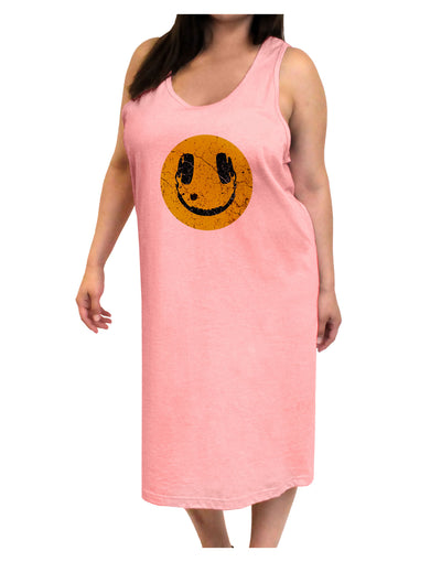 EDM Smiley Face Adult Tank Top Dress Night Shirt by TooLoud-Night Shirt-TooLoud-Pink-One-Size-Adult-Davson Sales