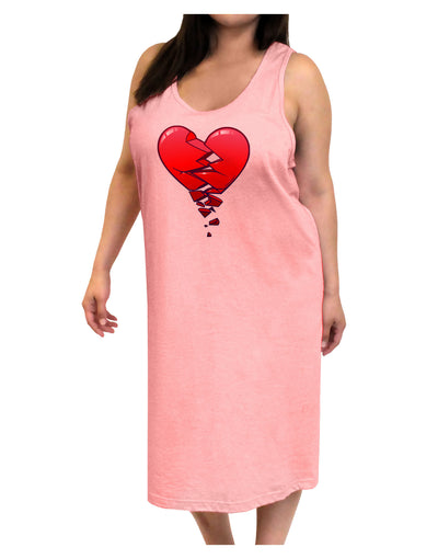 Crumbling Broken Heart Adult Tank Top Dress Night Shirt by-Night Shirt-TooLoud-Pink-One-Size-Adult-Davson Sales