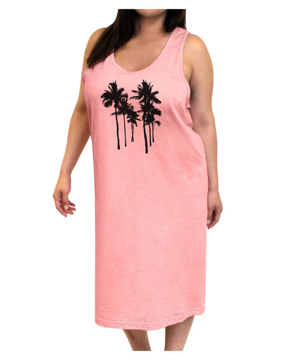 Palm Rows Silhouette Adult Tank Top Dress Night Shirt-Night Shirt-TooLoud-Pink-One-Size-Adult-Davson Sales