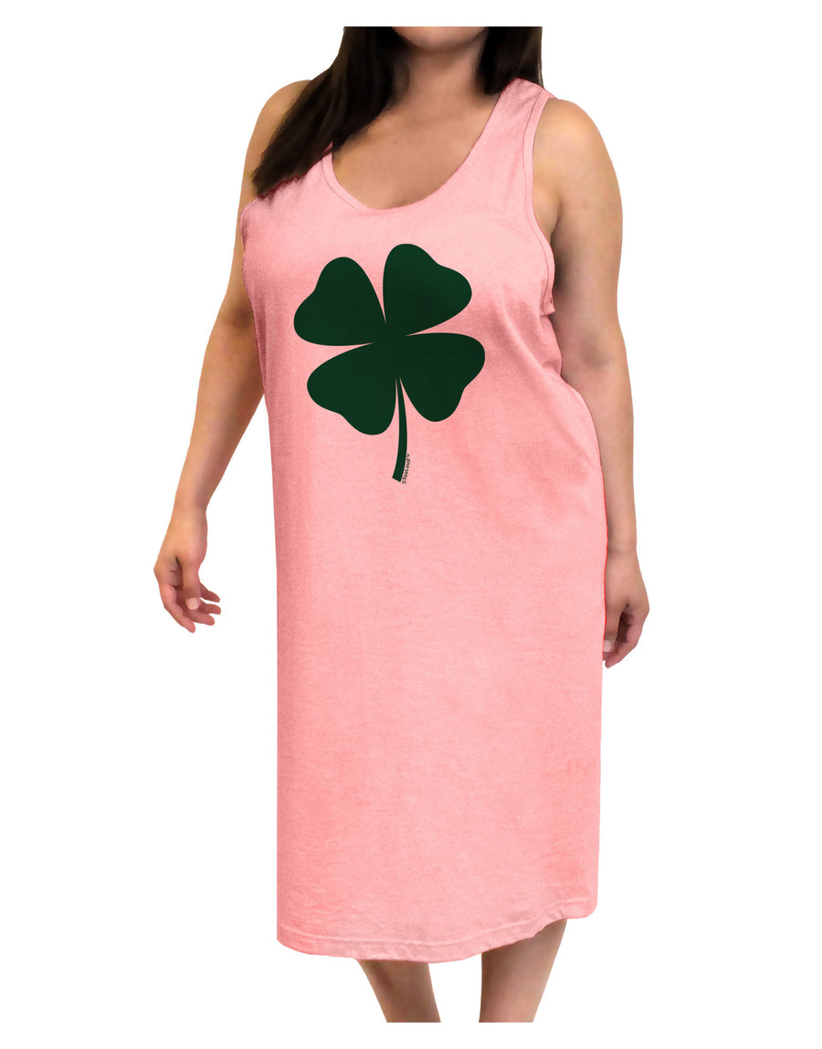 Lucky Four Leaf Clover St Patricks Day Adult Tank Top Dress Night Shirt-Night Shirt-TooLoud-White-One-Size-Davson Sales