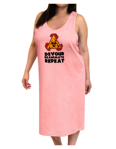 Devour Reanimate Repeat Adult Tank Top Dress Night Shirt by TooLoud-Night Shirt-TooLoud-Pink-One-Size-Adult-Davson Sales