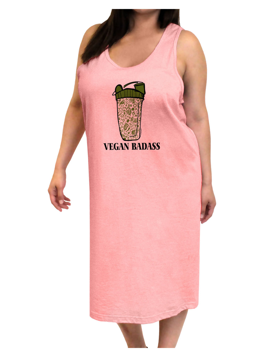 Vegan Badass Bottle Print Adult Tank Top Dress Night Shirt-Night Shirt-TooLoud-White-One-Size-Adult-Davson Sales