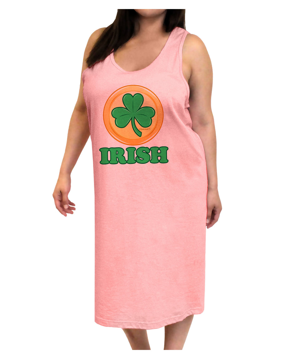 Shamrock Button - Irish Adult Tank Top Dress Night Shirt by TooLoud-Night Shirt-TooLoud-White-One-Size-Davson Sales