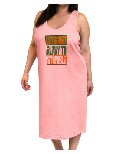 Lets Get Ready To Stumble Adult Tank Top Dress Night Shirt by TooLoud-Night Shirt-TooLoud-Pink-One-Size-Adult-Davson Sales