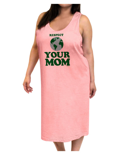 Respect Your Mom - Mother Earth Design - Color Adult Tank Top Dress Night Shirt-Night Shirt-TooLoud-Pink-One-Size-Adult-Davson Sales