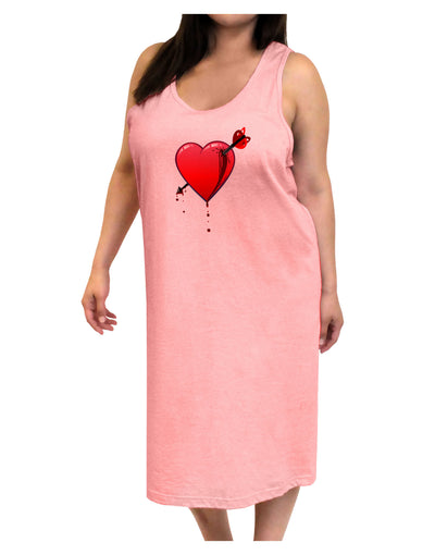 Shot Through the Heart Bleeding Adult Tank Top Dress Night Shirt by-Night Shirt-TooLoud-Pink-One-Size-Adult-Davson Sales