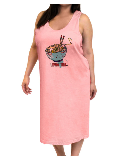 TooLoud Matching Lovin You Blue Pho Bowl Adult Tank Top Dress Night Shirt-Night Shirt-TooLoud-Pink-One-Size-Adult-Davson Sales