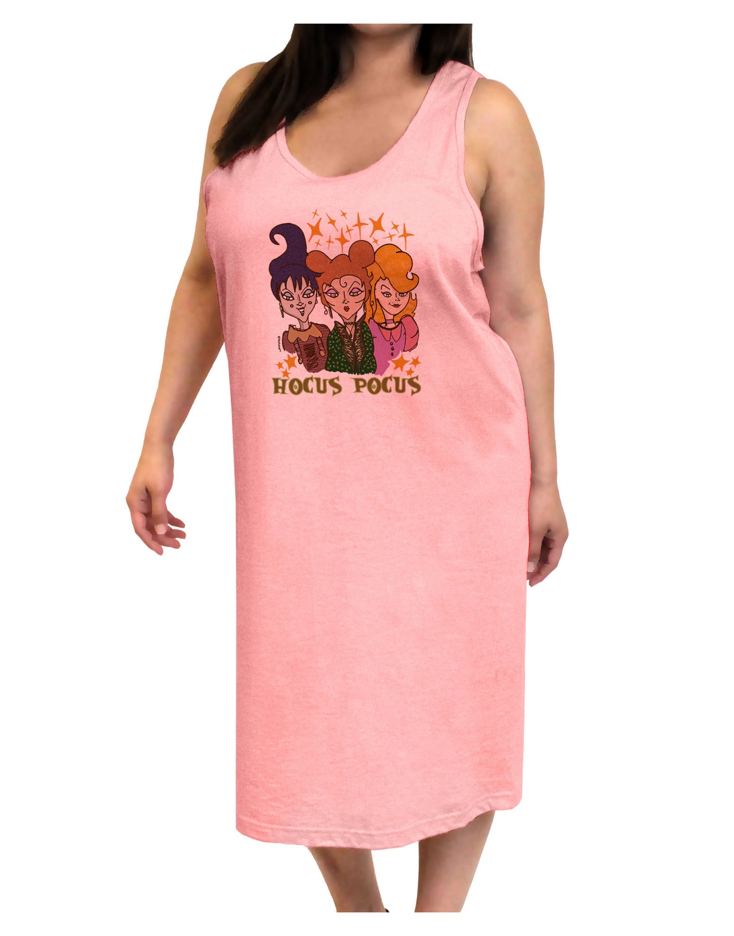 Hocus Pocus Witches Adult Tank Top Dress Night Shirt-Night Shirt-TooLoud-Pink-One-Size-Adult-Davson Sales