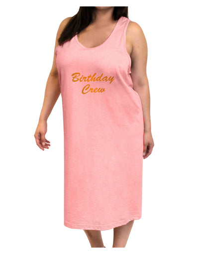 Birthday Crew Text Adult Tank Top Dress Night Shirt by TooLoud-Night Shirt-TooLoud-Pink-One-Size-Adult-Davson Sales