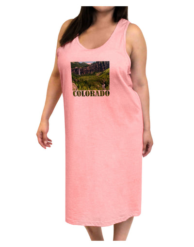 Beautiful Cliffs Colorado Adult Tank Top Dress Night Shirt by-Night Shirt-TooLoud-Pink-One-Size-Adult-Davson Sales