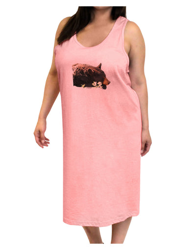 Laying Black Bear Cutout Adult Tank Top Dress Night Shirt-Night Shirt-TooLoud-Pink-One-Size-Adult-Davson Sales