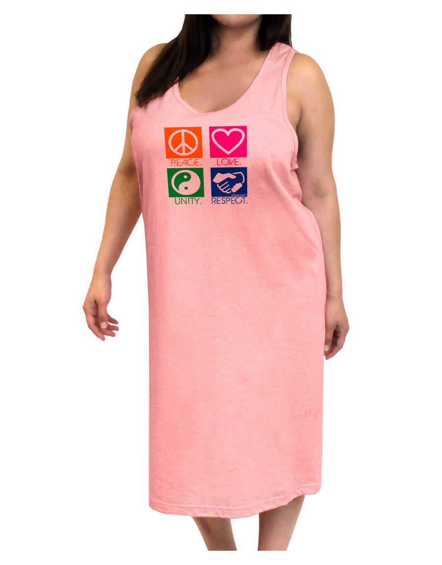 PLUR Squares Color Adult Tank Top Dress Night Shirt-Night Shirt-TooLoud-White-One-Size-Adult-Davson Sales