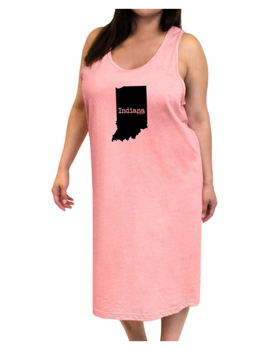 Indiana - United States Shape Adult Tank Top Dress Night Shirt-Night Shirt-TooLoud-Pink-One-Size-Adult-Davson Sales