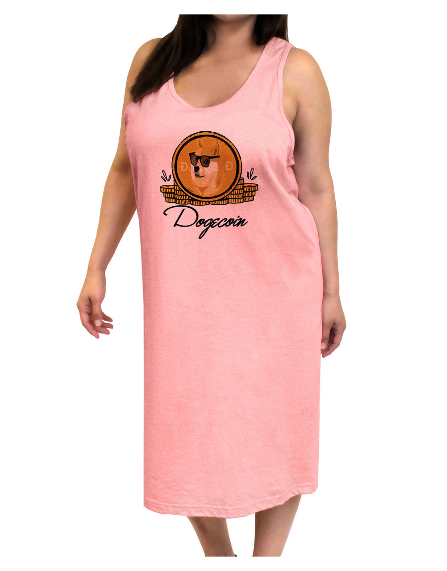 Doge Coins Adult Tank Top Dress Night Shirt-Night Shirt-TooLoud-White-One-Size-Adult-Davson Sales