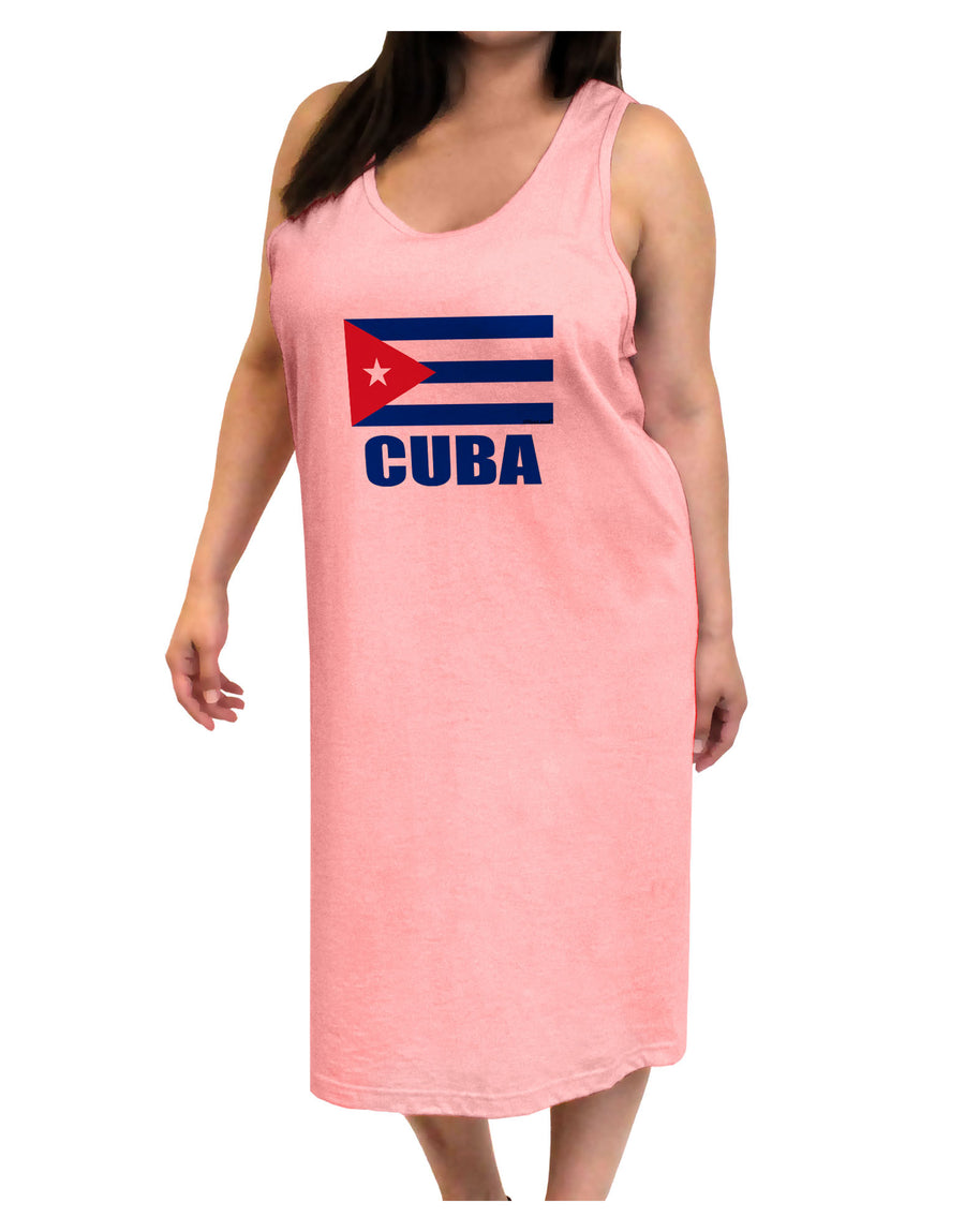 Cuba Flag Cuban Pride Adult Tank Top Dress Night Shirt by TooLoud-Night Shirt-TooLoud-White-One-Size-Davson Sales