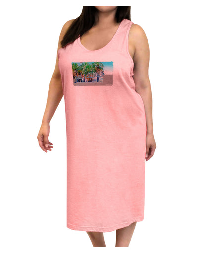 Palm Springs Watercolor Adult Tank Top Dress Night Shirt-Night Shirt-TooLoud-Pink-One-Size-Adult-Davson Sales