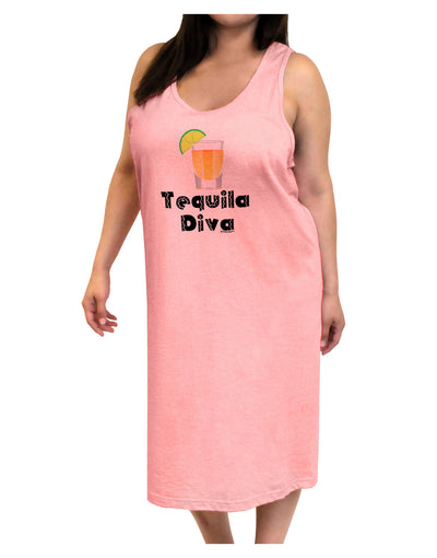 Tequila Diva - Cinco de Mayo Design Adult Tank Top Dress Night Shirt by TooLoud-Night Shirt-TooLoud-Pink-One-Size-Adult-Davson Sales