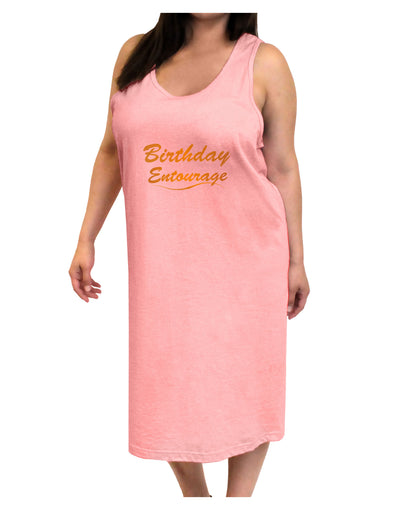 Birthday Entourage Text Adult Tank Top Dress Night Shirt by TooLoud-Night Shirt-TooLoud-Pink-One-Size-Adult-Davson Sales