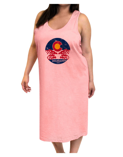 Grunge Colorodo Ram Flag Adult Tank Top Dress Night Shirt-Night Shirt-TooLoud-Pink-One-Size-Adult-Davson Sales