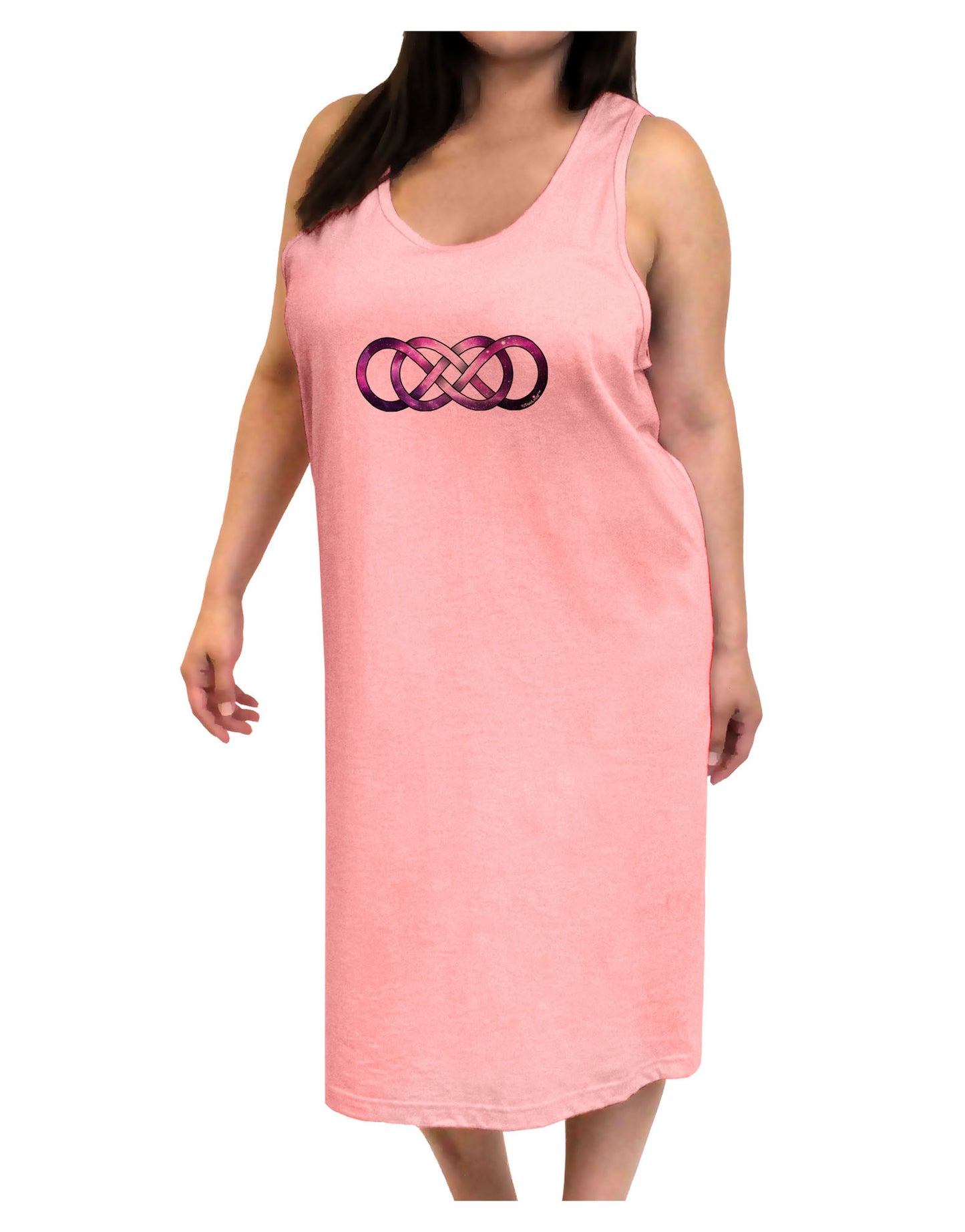 Double Ininifty Galaxy Adult Tank Top Dress Night Shirt-Night Shirt-TooLoud-Pink-One-Size-Adult-Davson Sales
