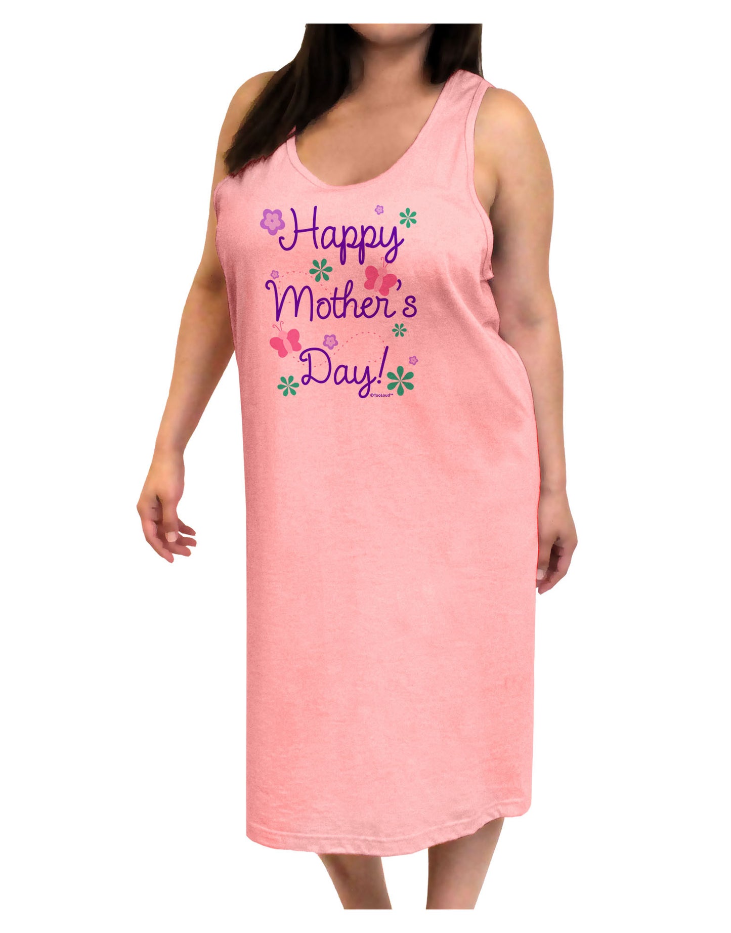 Happy Mother's Day Design Adult Tank Top Dress Night Shirt by TooLoud-Night Shirt-TooLoud-Pink-One-Size-Adult-Davson Sales
