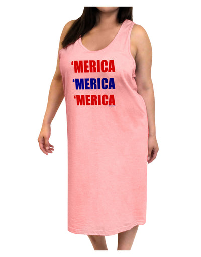 Merica Merica Merica - Red and Blue Adult Tank Top Dress Night Shirt-Night Shirt-TooLoud-Pink-One-Size-Adult-Davson Sales