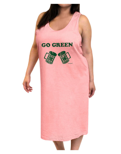 Go Green - St. Patrick's Day Green Beer Adult Tank Top Dress Night Shirt by TooLoud-Night Shirt-TooLoud-Pink-One-Size-Adult-Davson Sales