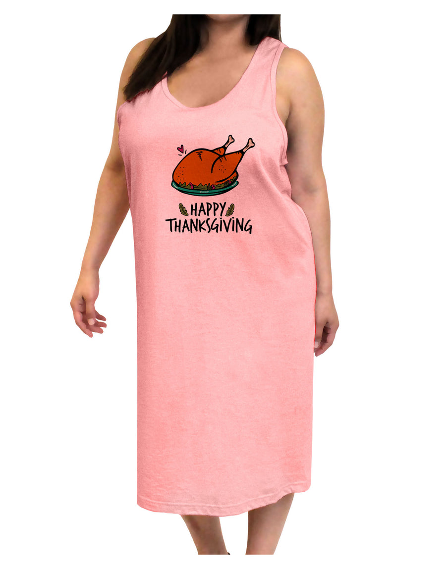 Happy Thanksgiving Adult Tank Top Dress Night Shirt-Night Shirt-TooLoud-White-One-Size-Adult-Davson Sales