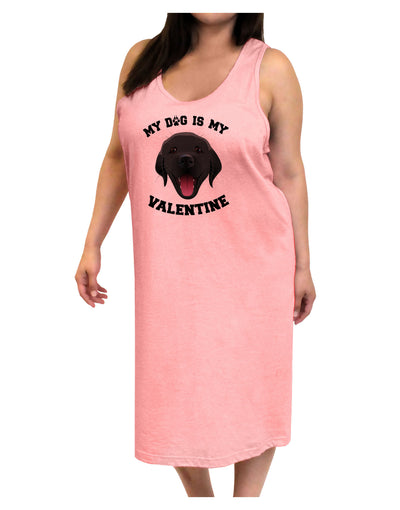 My Dog is my Valentine Black Adult Tank Top Dress Night Shirt-Night Shirt-TooLoud-Pink-One-Size-Adult-Davson Sales