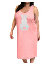 Cute Bunny Silhouette with Tail - White Glitter Adult Tank Top Dress Night Shirt by TooLoud-Night Shirt-TooLoud-Pink-One-Size-Davson Sales