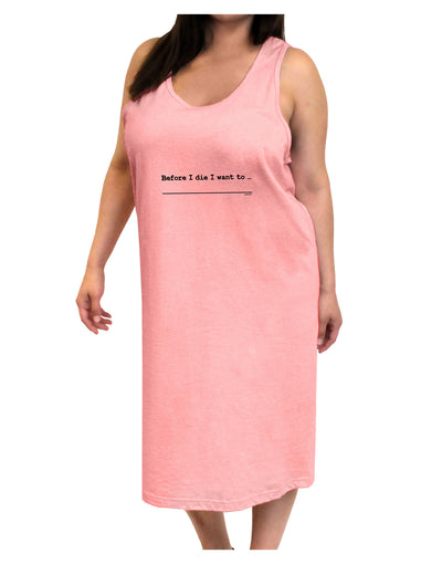 TooLoud Custom Before I Die Adult Tank Top Dress Night Shirt-Night Shirt-TooLoud-Pink-One-Size-Adult-Davson Sales