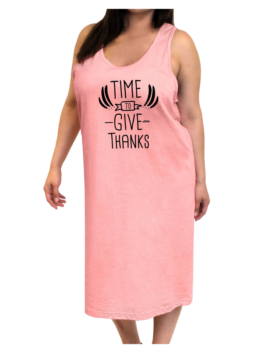 Time to Give Thanks Adult Tank Top Dress Night Shirt White Tooloud