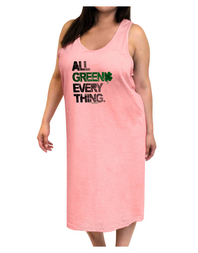 All Green Everything Distressed Adult Tank Top Dress Night Shirt-Night Shirt-TooLoud-Pink-One-Size-Adult-Davson Sales