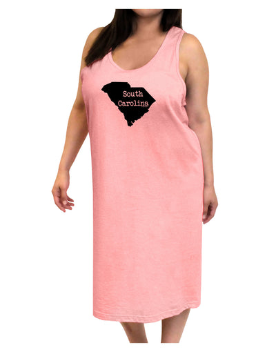 South Carolina - United States Shape Adult Tank Top Dress Night Shirt by TooLoud-Night Shirt-TooLoud-Pink-One-Size-Adult-Davson Sales