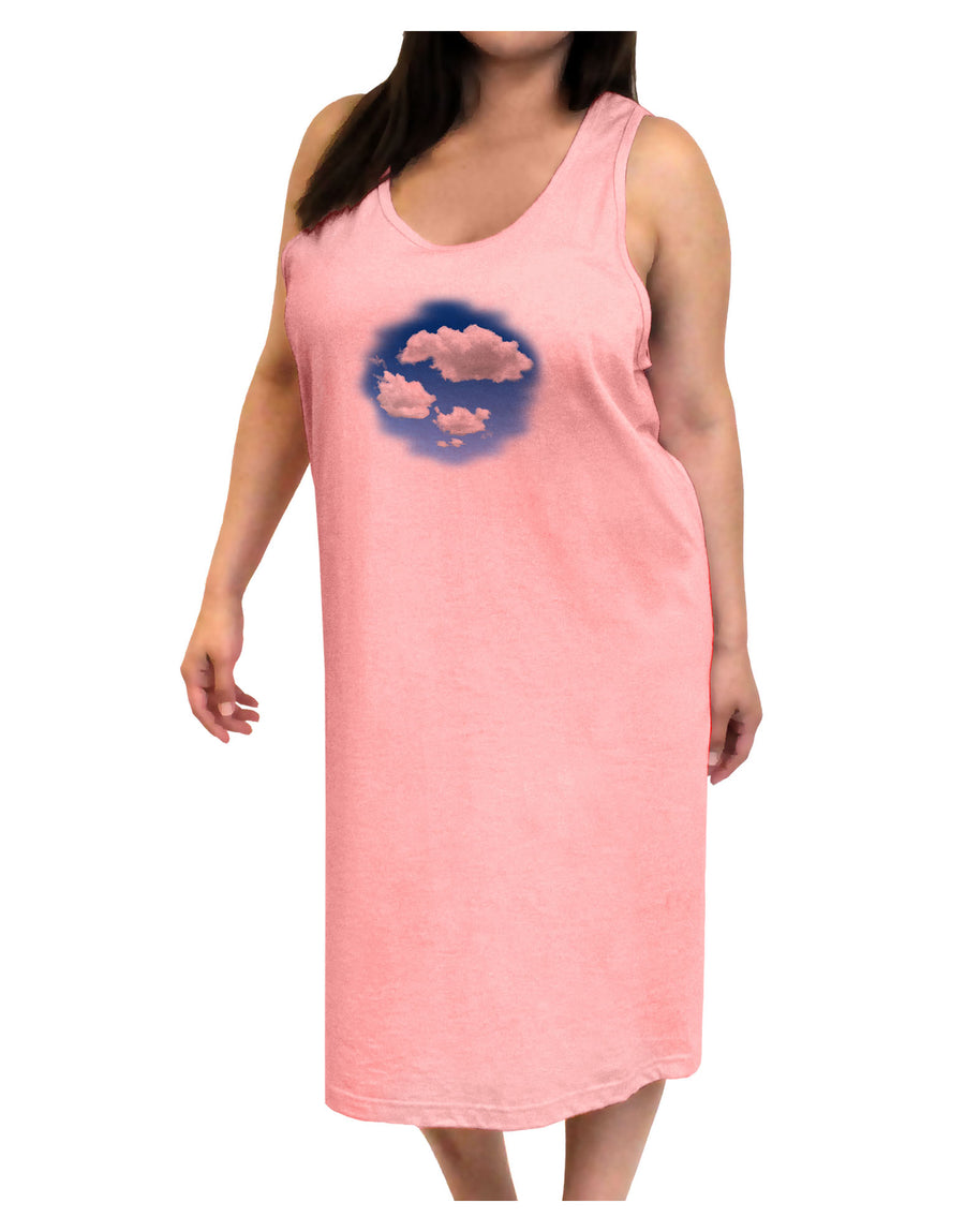 Blue Sky Puffy Clouds Adult Tank Top Dress Night Shirt-Night Shirt-TooLoud-White-One-Size-Adult-Davson Sales