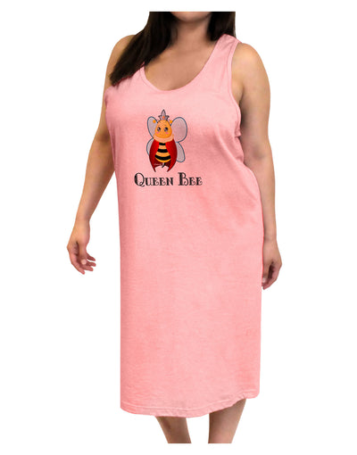 Queen Bee Text Adult Tank Top Dress Night Shirt-Night Shirt-TooLoud-Pink-One-Size-Adult-Davson Sales