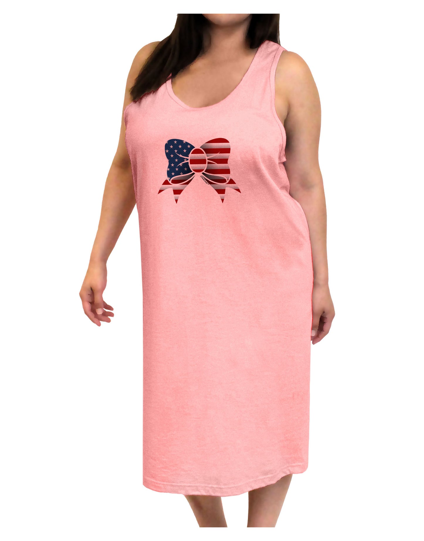 Patriotic Bow Adult Tank Top Dress Night Shirt-Night Shirt-TooLoud-Pink-One-Size-Adult-Davson Sales