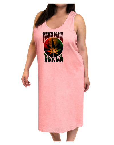 Midnight Toker Marijuana Adult Tank Top Dress Night Shirt-Night Shirt-TooLoud-Pink-One-Size-Adult-Davson Sales