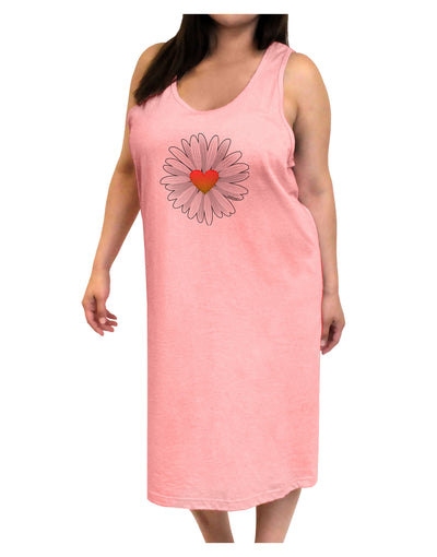 Pretty Daisy Heart Adult Tank Top Dress Night Shirt-Night Shirt-TooLoud-Pink-One-Size-Adult-Davson Sales