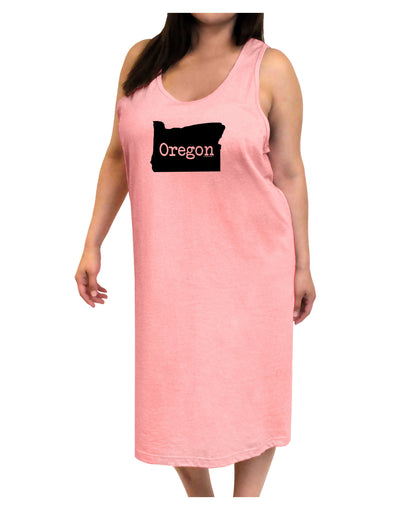 Oregon - United States Shape Adult Tank Top Dress Night Shirt by TooLoud-Night Shirt-TooLoud-Pink-One-Size-Adult-Davson Sales