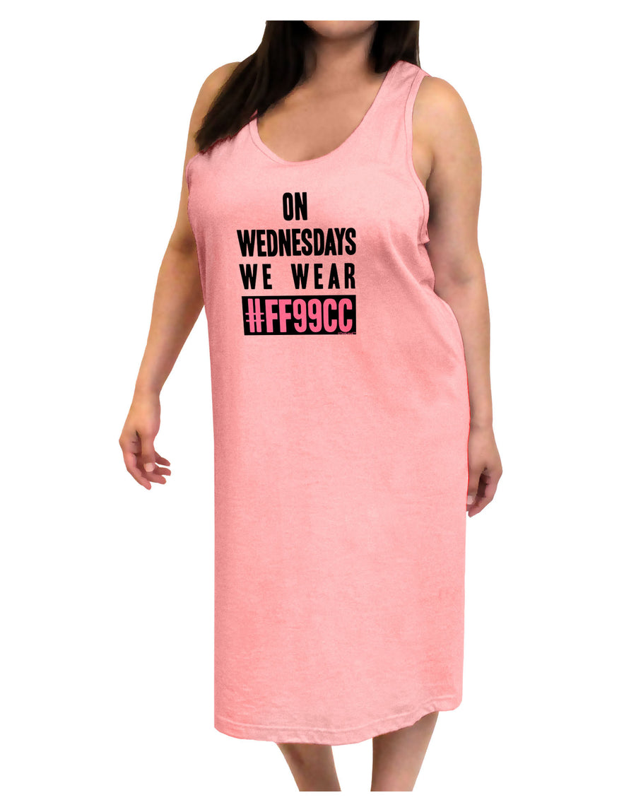 On Wednesdays We Wear FF99CC Adult Tank Top Dress Night Shirt-Night Shirt-TooLoud-White-One-Size-Adult-Davson Sales