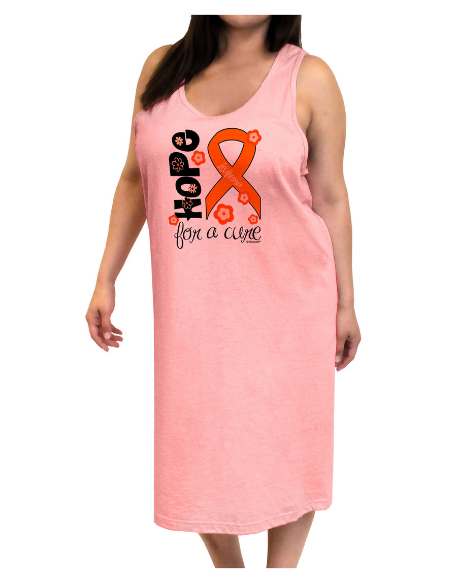 Hope for a Cure - Orange Ribbon Leukemia - Flowers Adult Tank Top Dress Night Shirt-Night Shirt-TooLoud-White-One-Size-Adult-Davson Sales