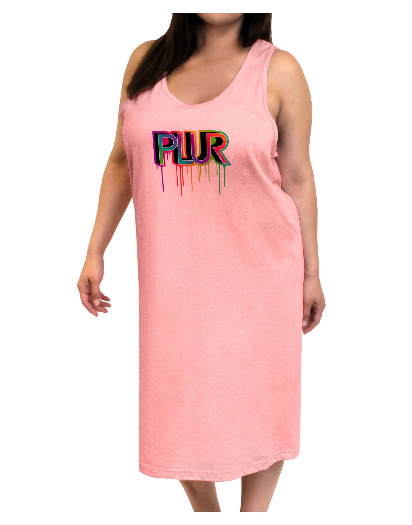 PLUR Paint Adult Tank Top Dress Night Shirt-Night Shirt-TooLoud-Pink-One-Size-Adult-Davson Sales
