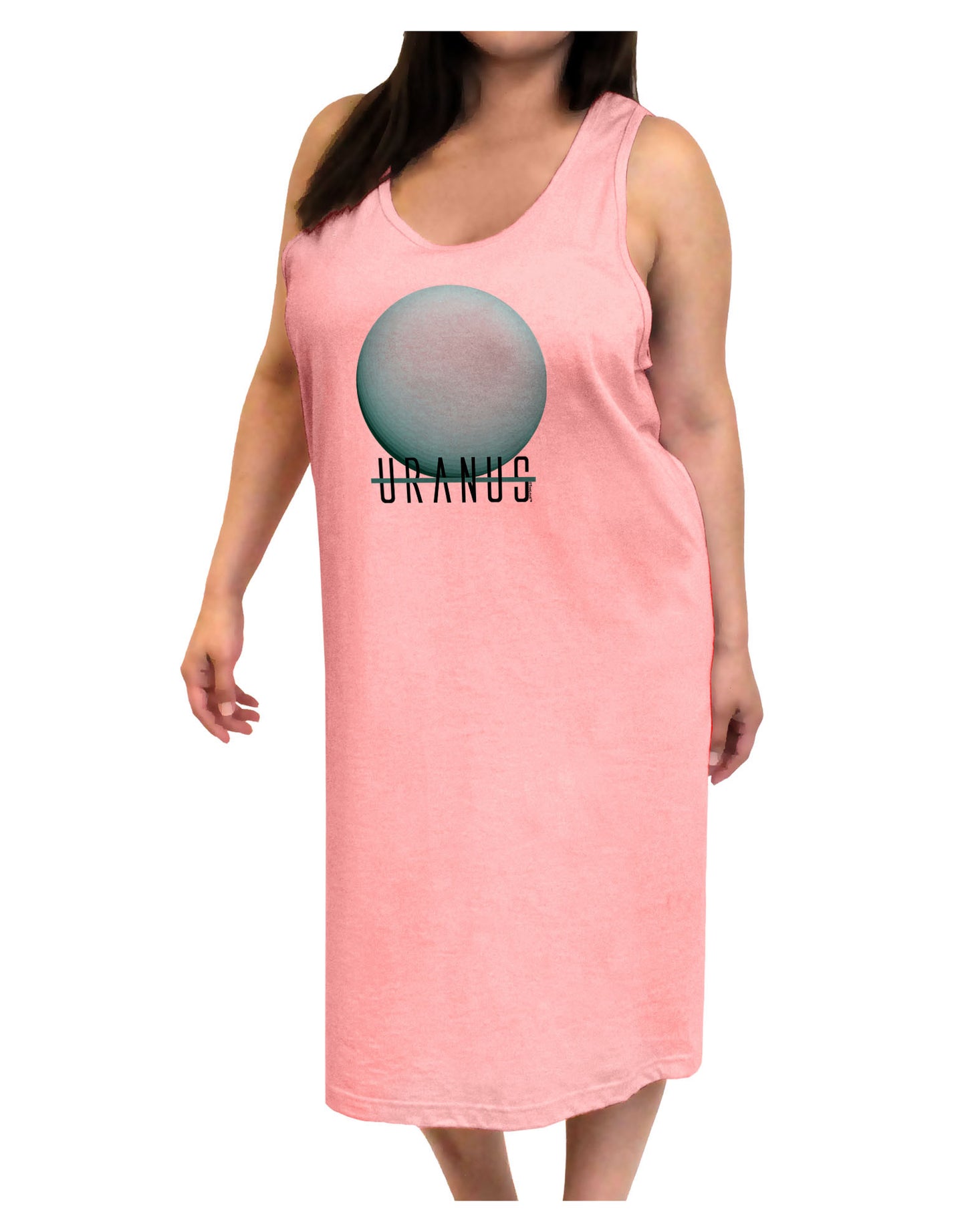 Planet Uranus Text Adult Tank Top Dress Night Shirt-Night Shirt-TooLoud-Pink-One-Size-Adult-Davson Sales