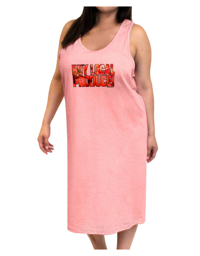 Buy Local Produce Tomatoes Text Adult Tank Top Dress Night Shirt-Night Shirt-TooLoud-Pink-One-Size-Adult-Davson Sales