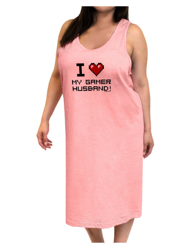 I Heart My Gamer Husband Adult Tank Top Dress Night Shirt-Night Shirt-TooLoud-Pink-One-Size-Adult-Davson Sales