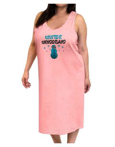 Winter Wonderland Snowman Adult Tank Top Dress Night Shirt-Night Shirt-TooLoud-Pink-One-Size-Adult-Davson Sales