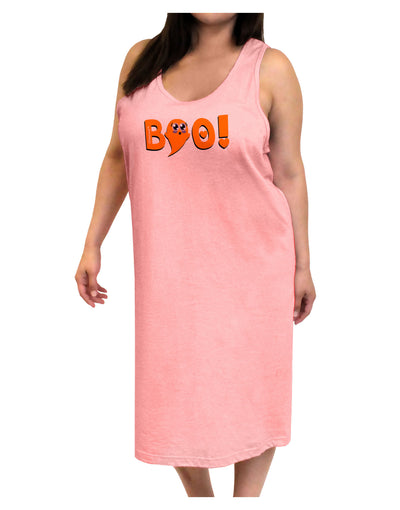 Cute Boo Text Orange Adult Tank Top Dress Night Shirt-Night Shirt-TooLoud-Pink-One-Size-Adult-Davson Sales